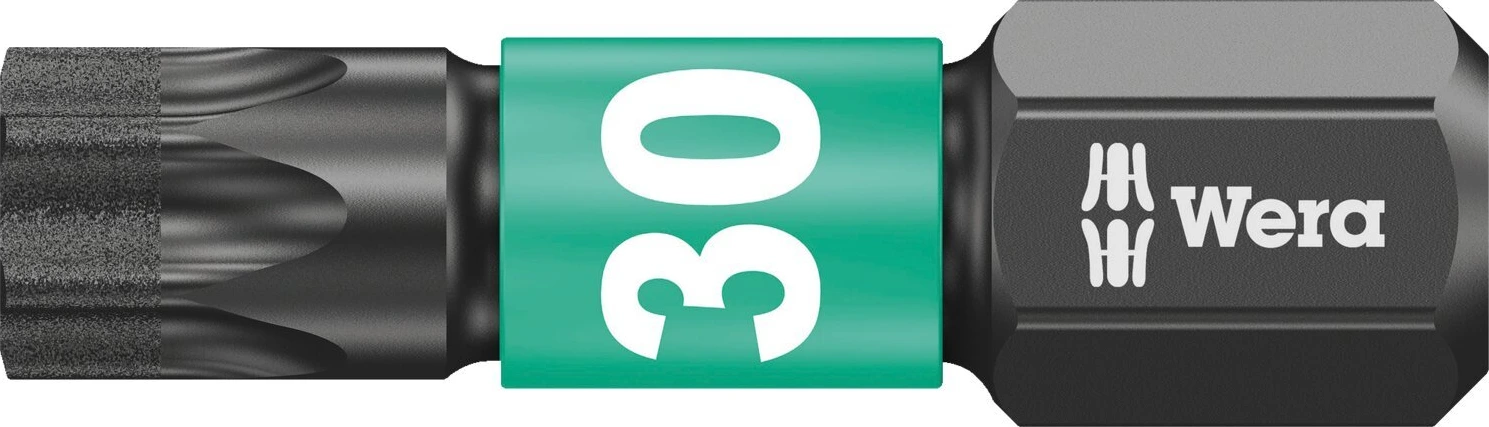 Wera 1/4" bit for Torx® screws Impaktor TX30, Green