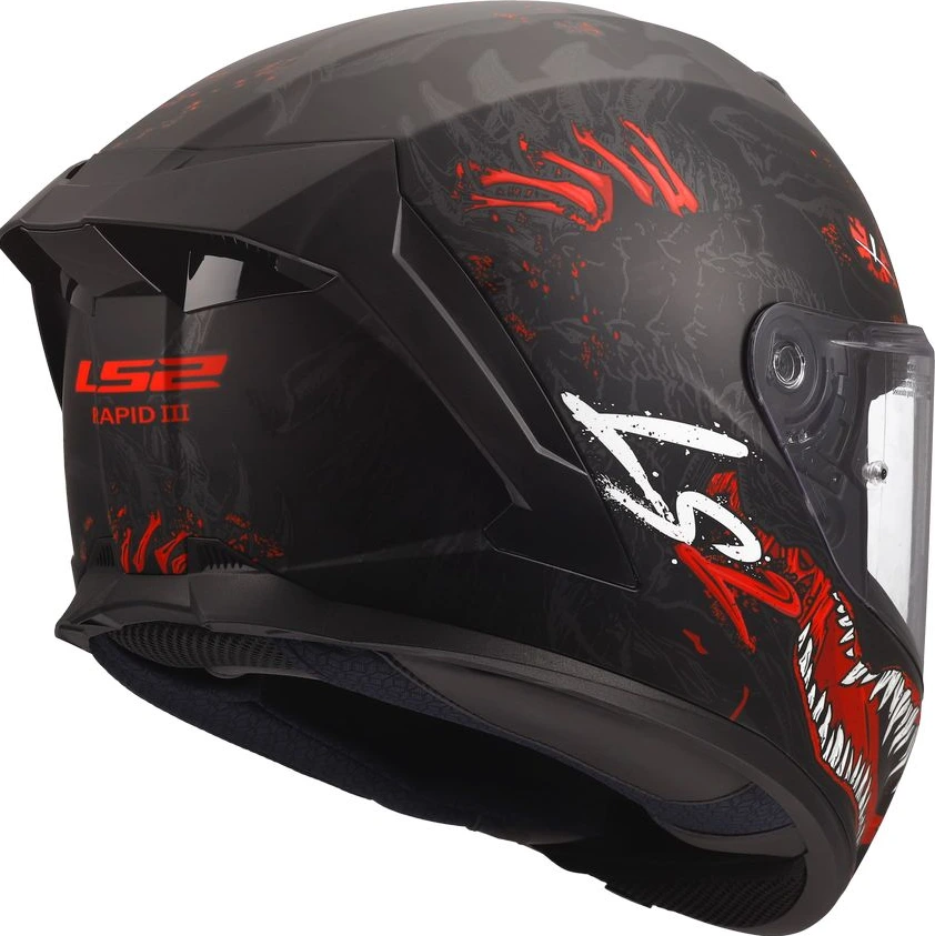 LS2 FF820 RAPID III KAIJU 2 Helmet - Black Red White, 3XL