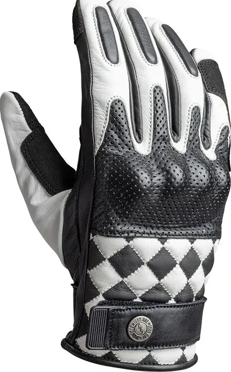 GLOVE TRACKER RACE LEATHER WHITE/BLACK SM