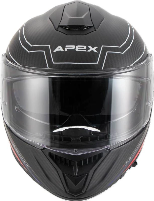 APEX Helmet FC500 Carbon Assen white/red/blue matt S