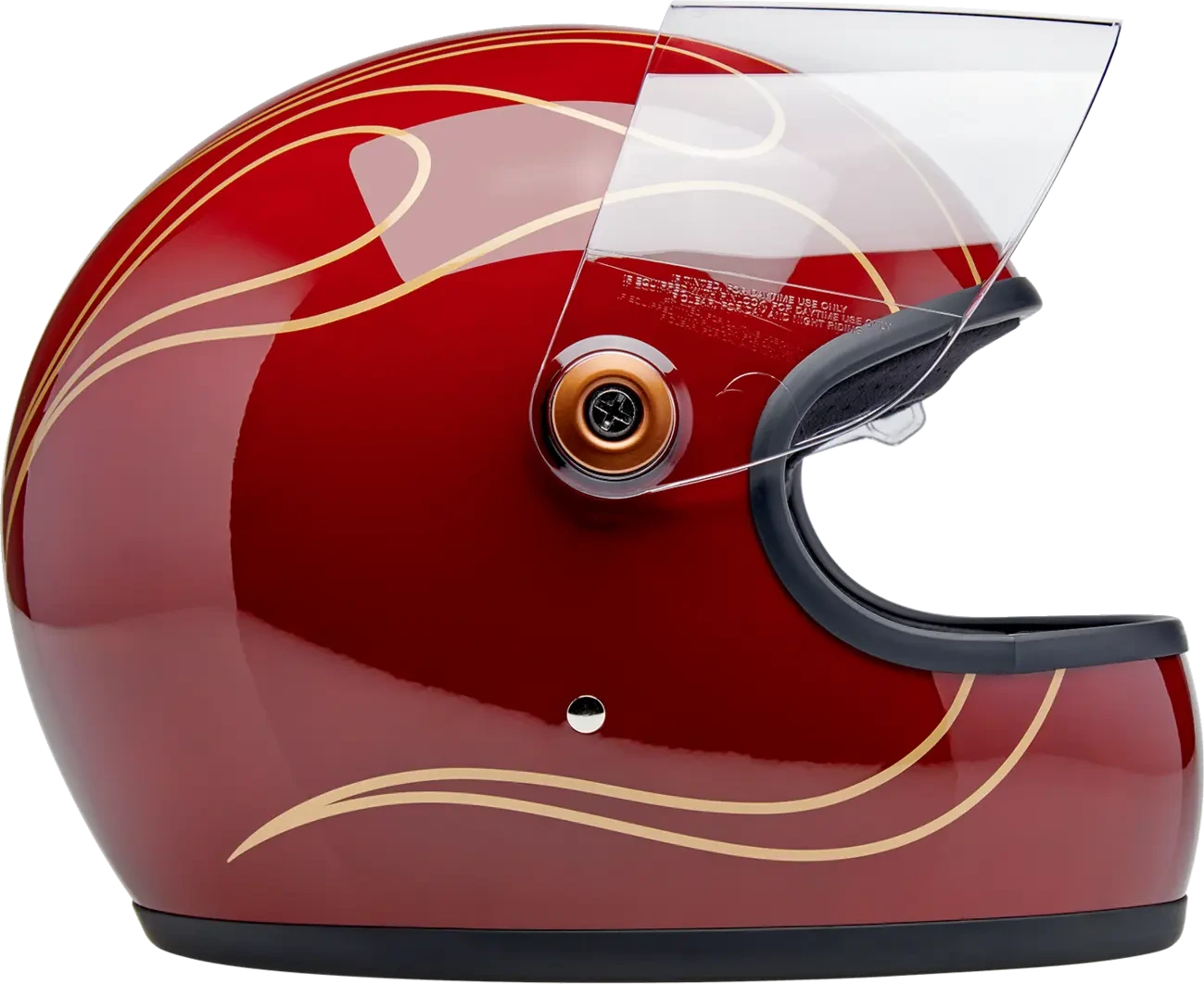 HELMET GRINGO S GLOSS GARNET RED W/ FLAMES SM