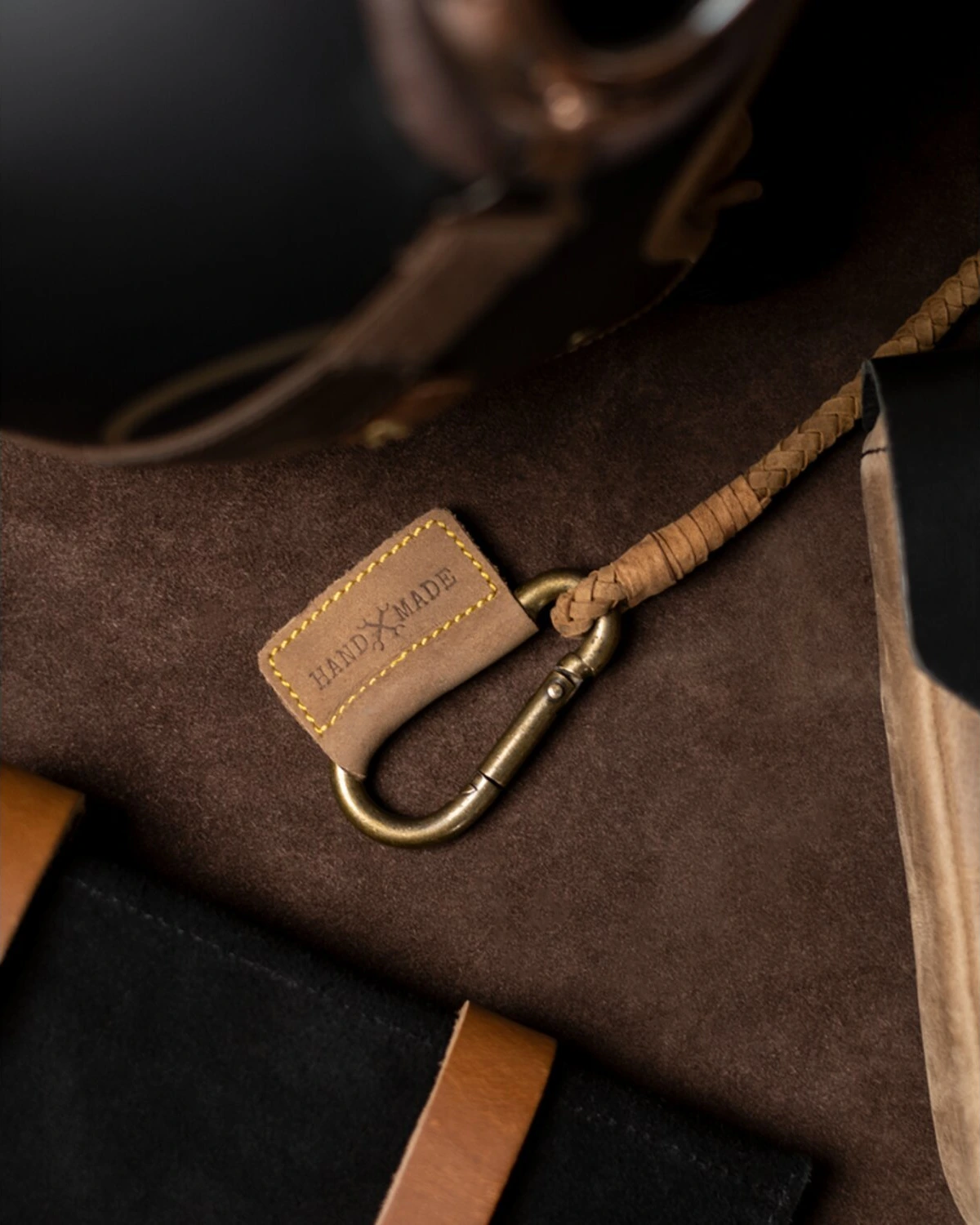 Trip Machine Braided key chain, tobacco