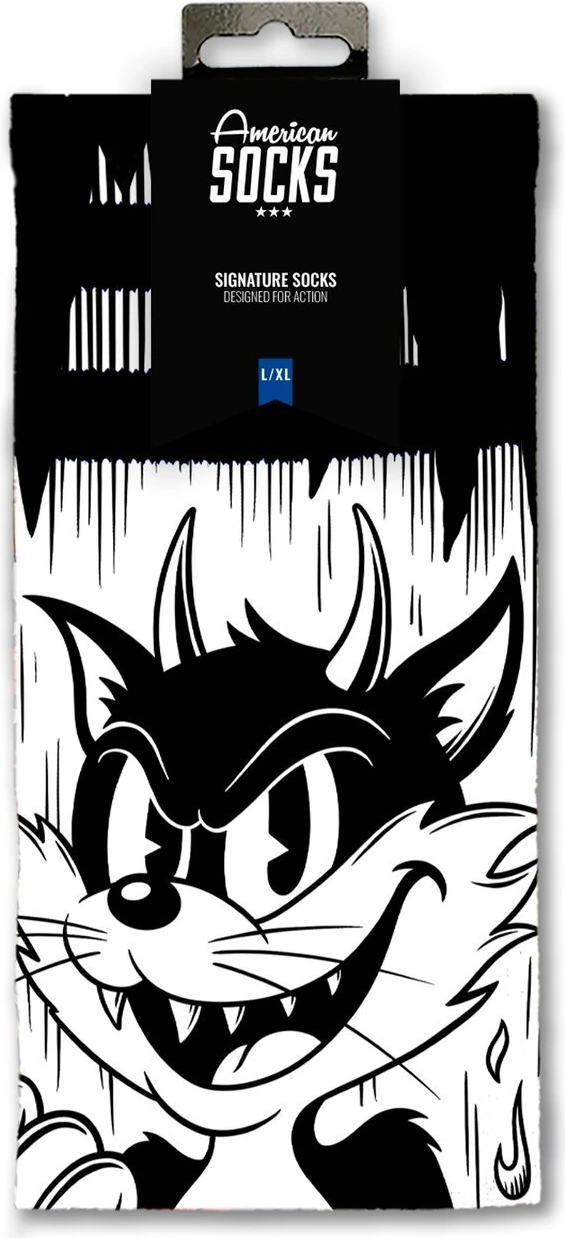 American Socks Evil Cat Signature socks, White, S/M