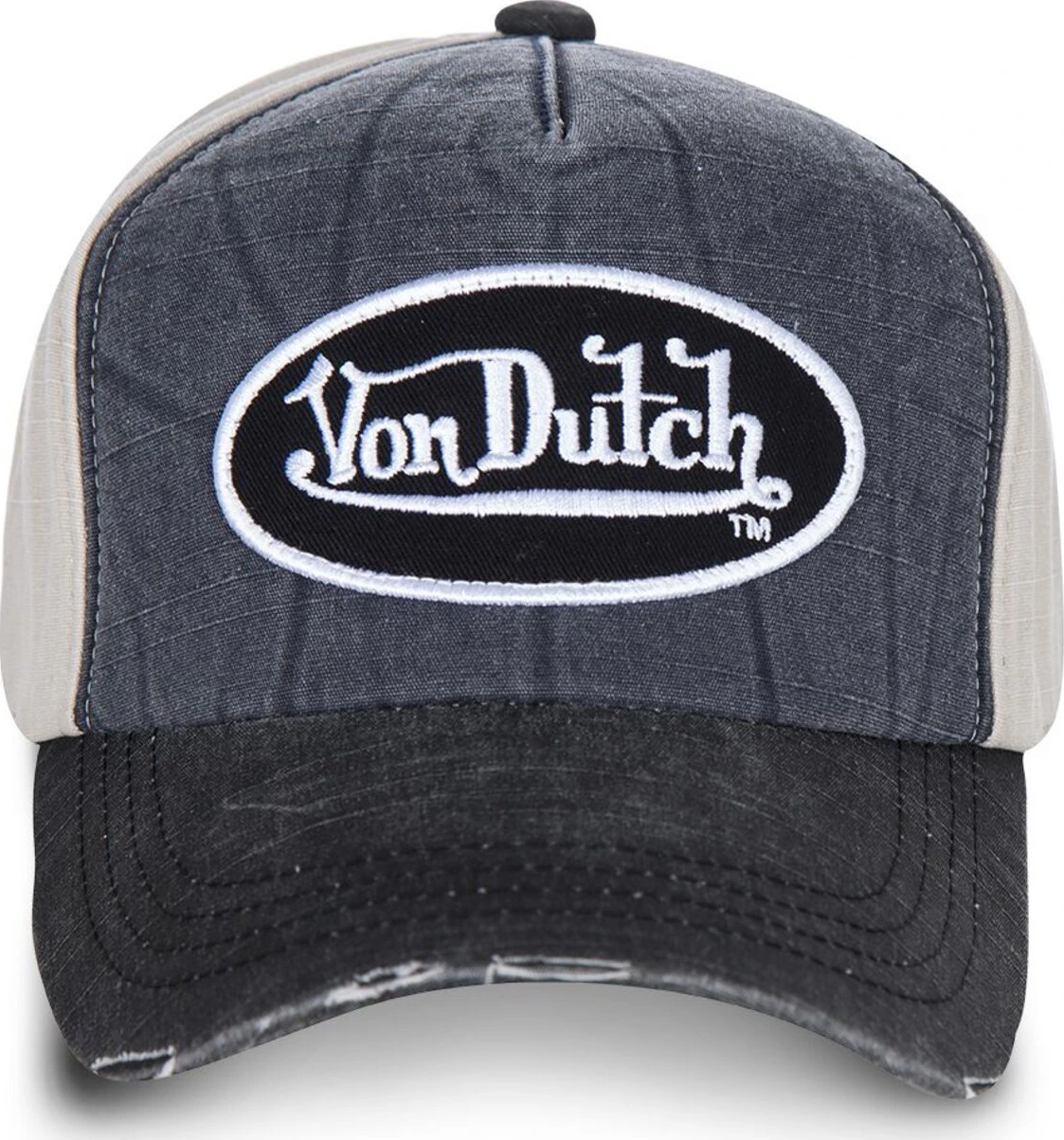 Von Dutch Permament cap, denim, White, anthracite White