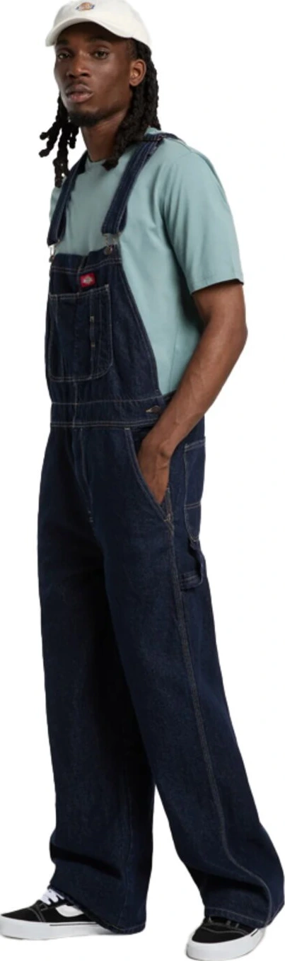 Dickies Loose denim bib, rinsed Blue, 2XL
