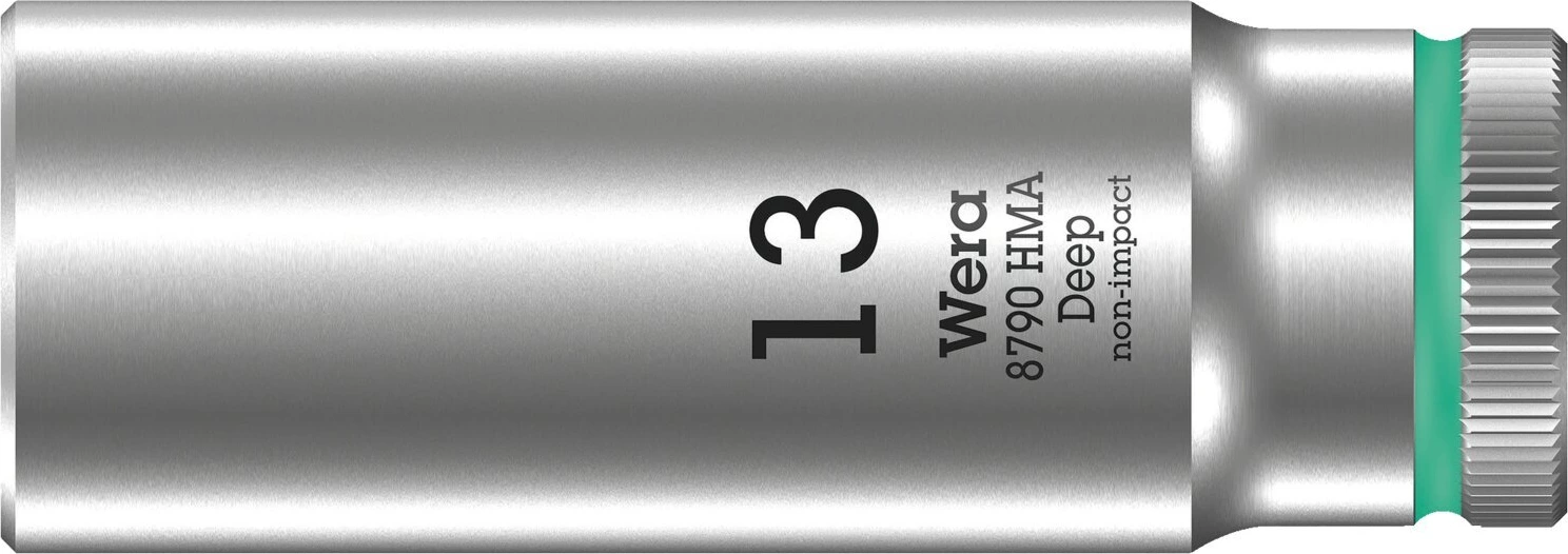 Wera, deep socket size 13mm, Gray, Chrome