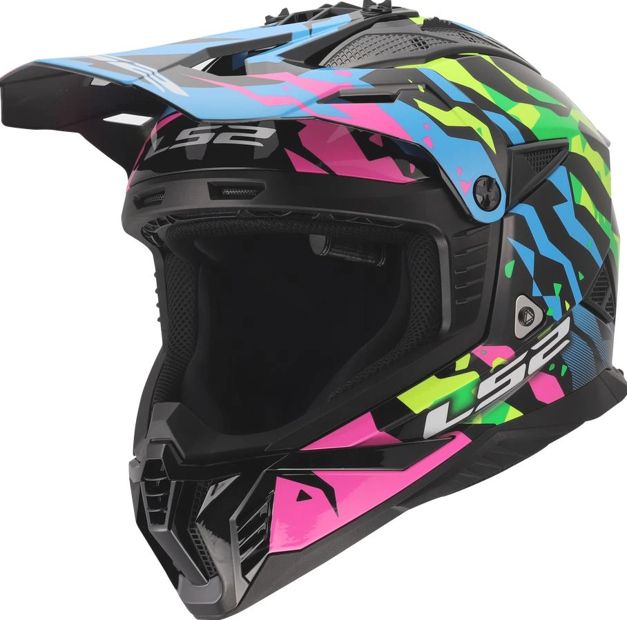 LS2 MX708 FAST II GROTESK Helmet - 3XL, Blue Pink Green