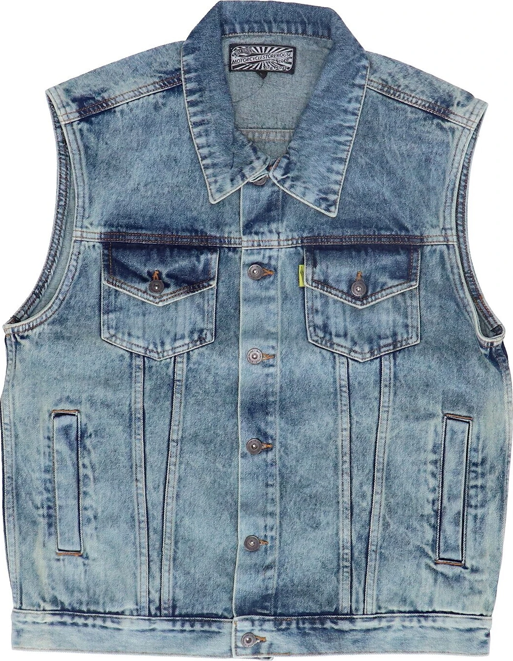 MCS denim vest, stonewashed Blue, Blue, 3XL