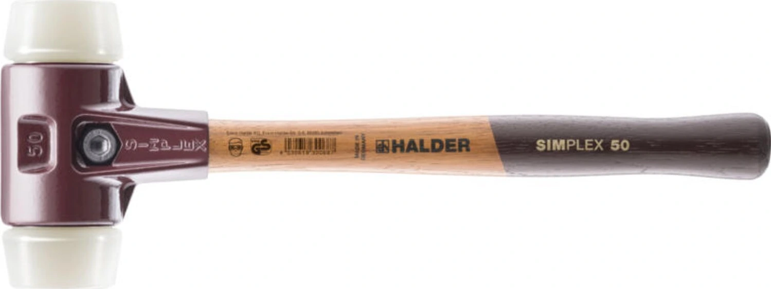 Halder mallet Simplex soft face nylon 300mm long, White