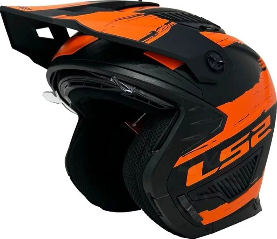 LS2 OF606 DRIFTER MUD helmet - S, Matt Black Orange