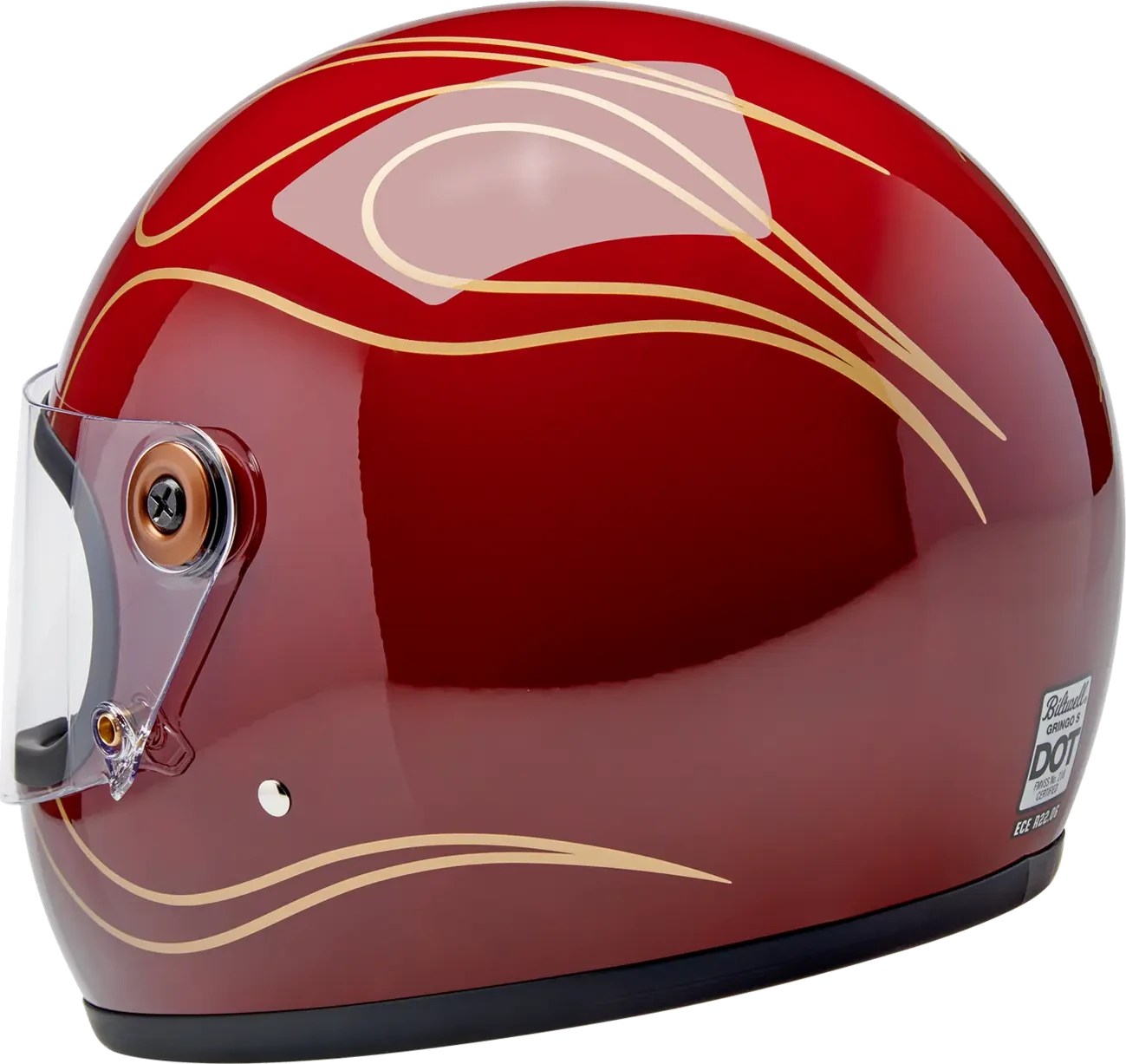 HELMET GRINGO S GLOSS GARNET RED W/ FLAMES SM