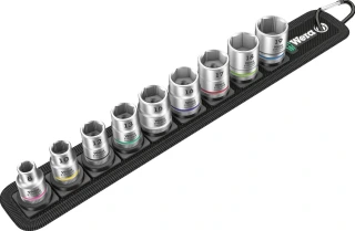 Wera socket belt with 3/8" drive hex sockets - Metric
