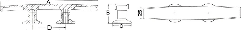 Osculati Skandy cleat 190mm