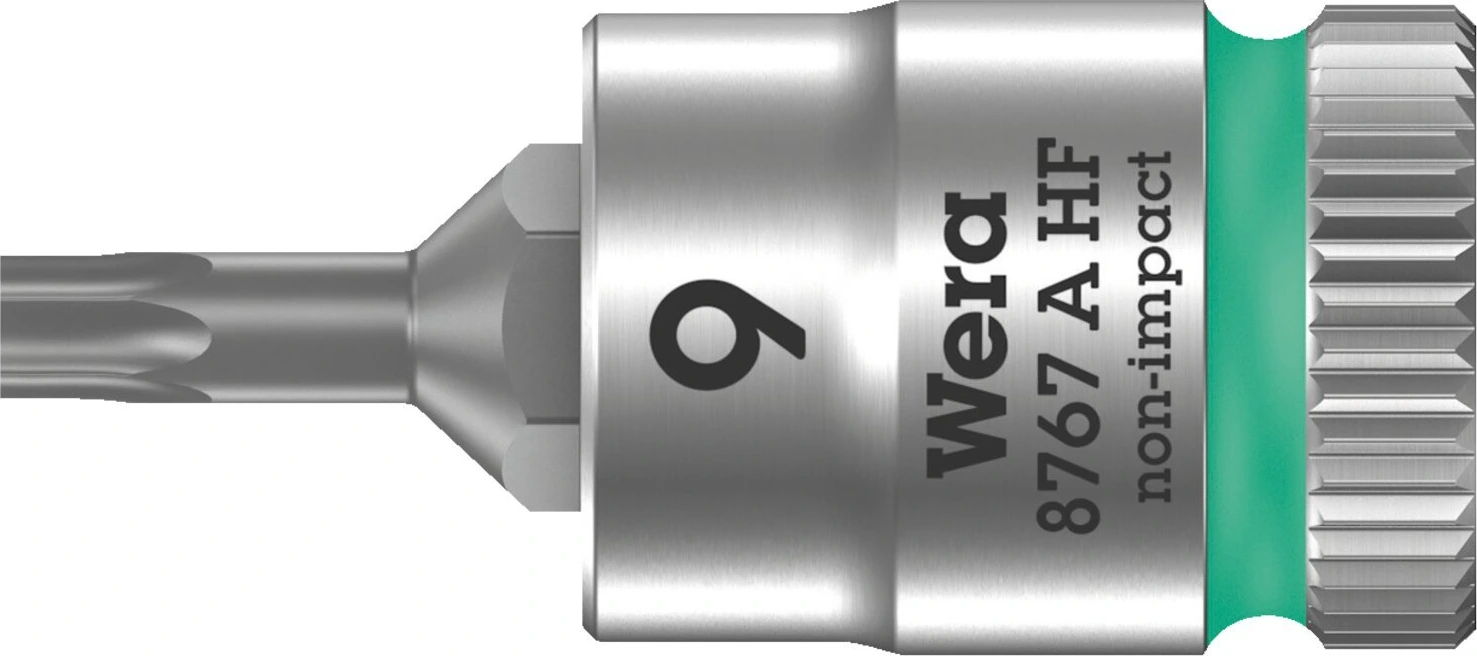 Wera Zyklop 1/4" Torx® socket bit with holding function, 28 mm, Brushed