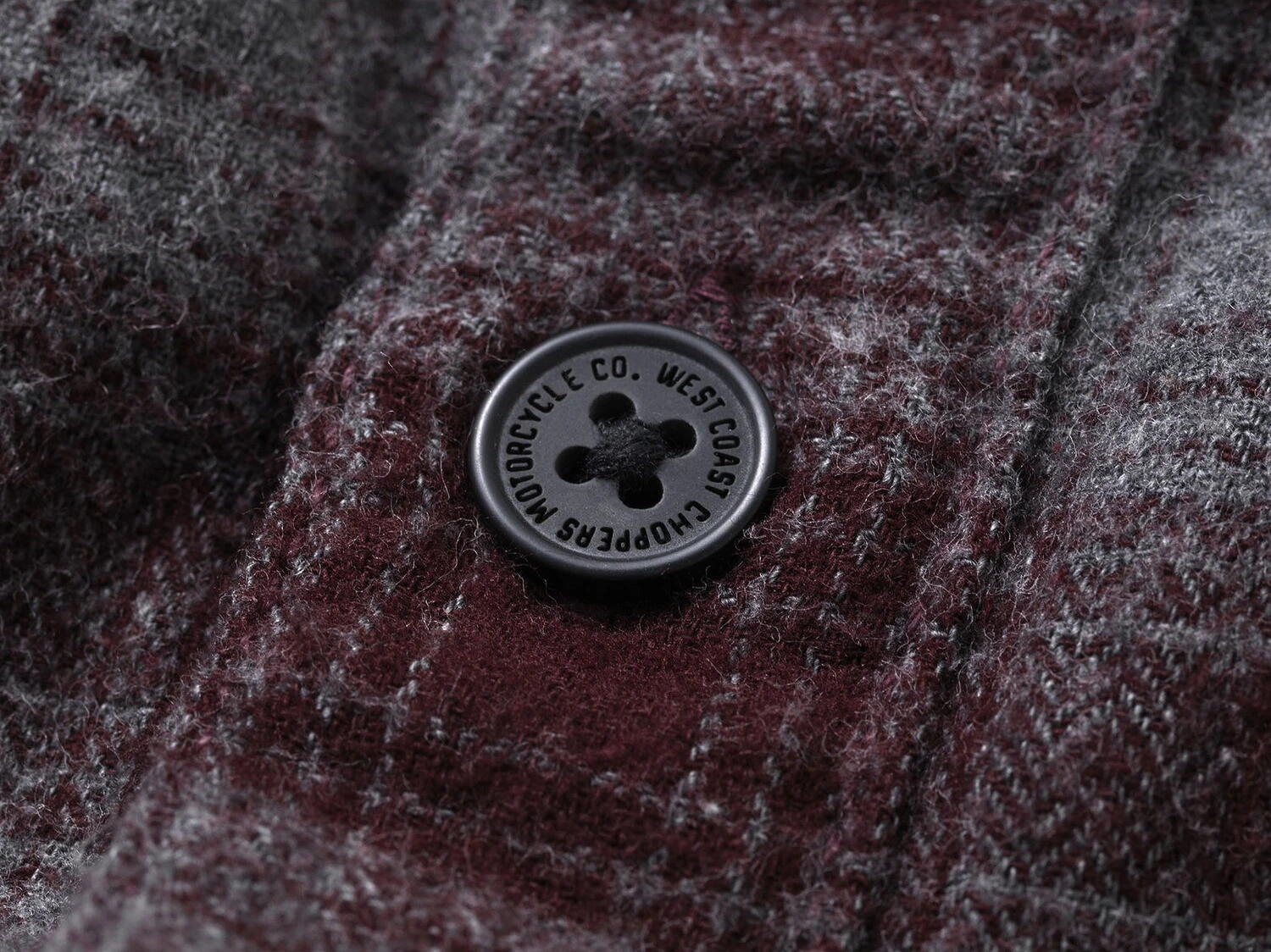 WCC Rigid Flannel shirt burgundy/grey, S