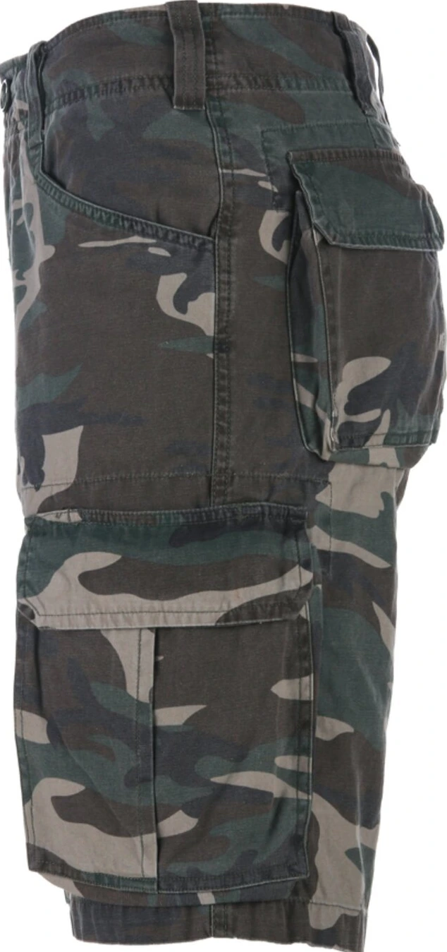 Army Surplus Cargo short, woodland stonewashed Green, XL, Washed