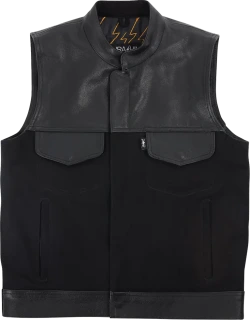 Kanan Leather/Denim Riding Vest