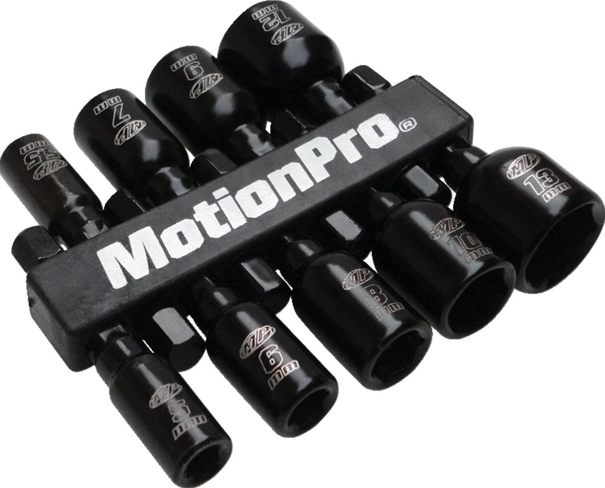 Motion Pro, magnetic bit sockets. Metric, Black