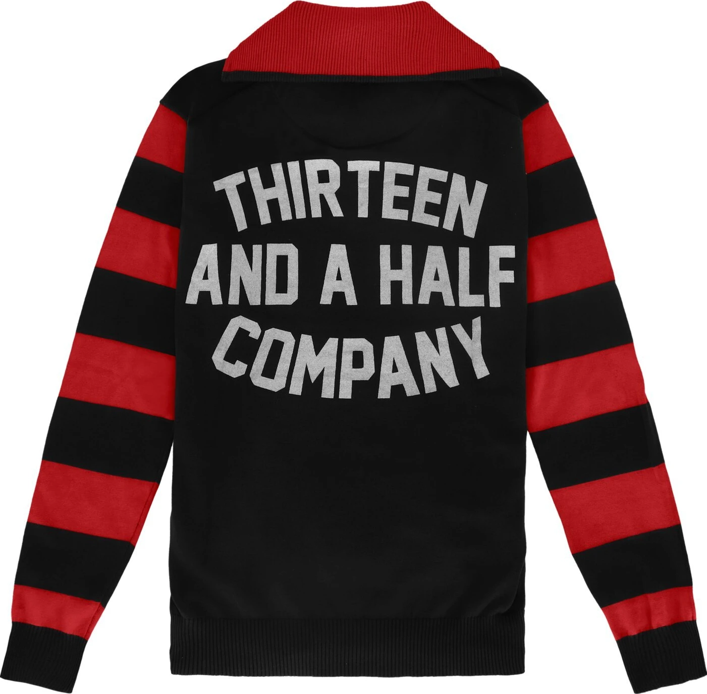 13 1/2 Outlaw half-zip sweater, Black, red, S