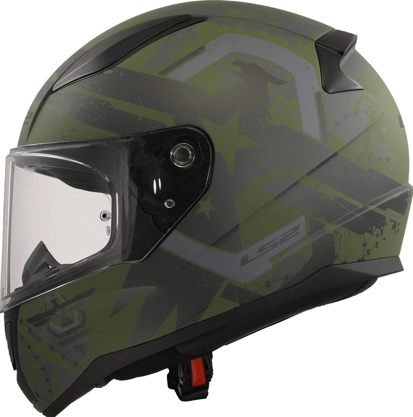 LS2 Rapid II Thunder Birds helmet military, Green, M, Matte