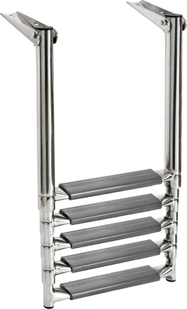 Osculati 5-step telescopic ladder oval tubes