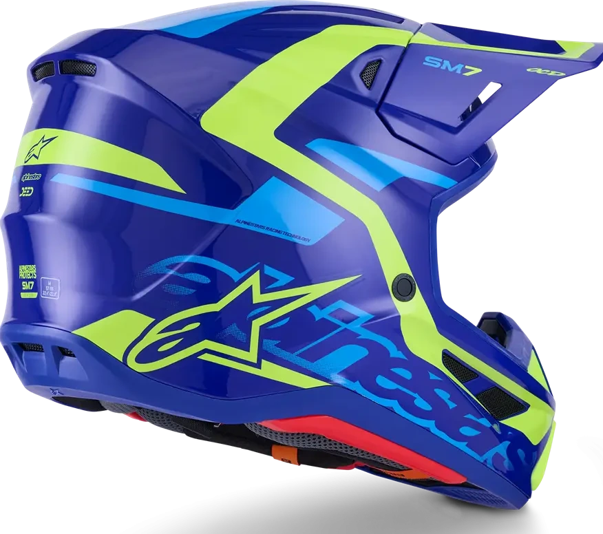 HELMET SM7 DEED BLUE/YEL XS