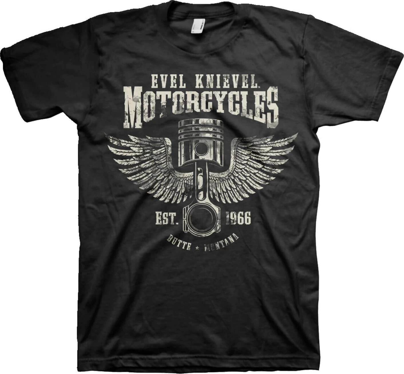Evel Knievel Motorcycles T-shirt, Black, 2XL