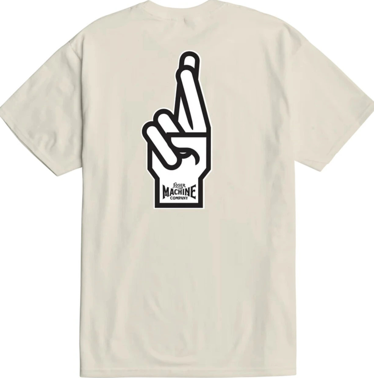 Loser Machine Good luck fingers t-shirt, Cream, XL