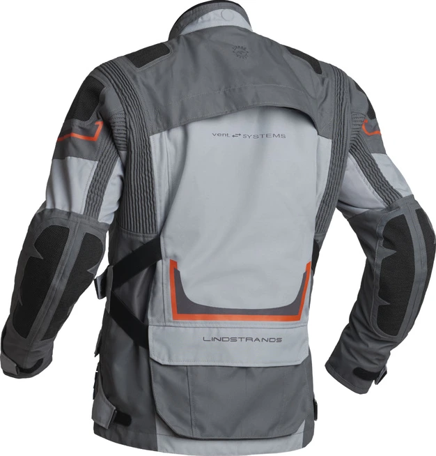 Lindstrands Textile Jacket Myrvik Light Grey/Black/Orange 48