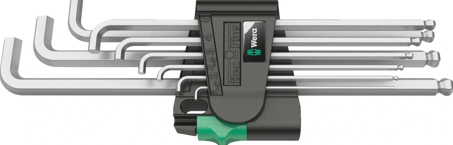 Wera hex key set short chrome - Metric