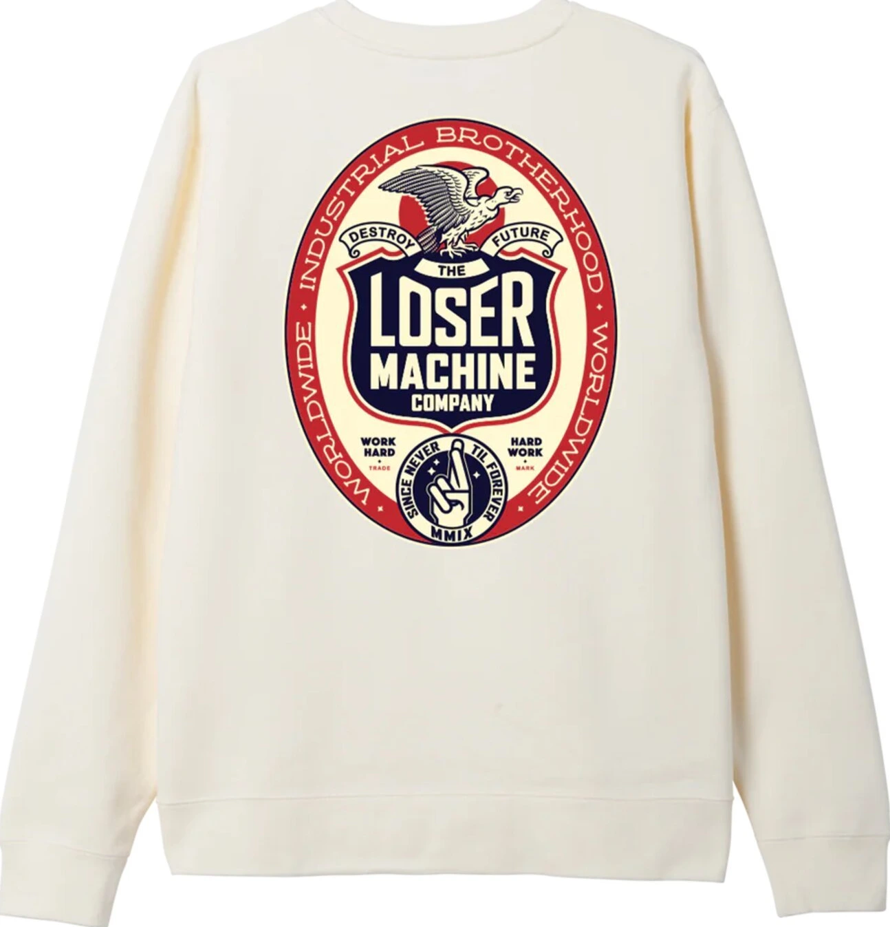 Loser Machine Work hard hoodie, bone Beige, L