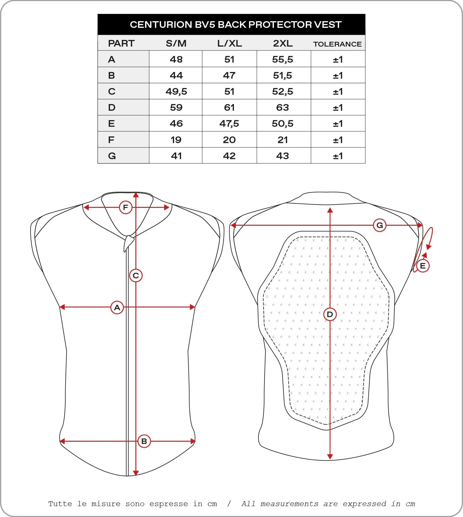 BACK PROTECTOR CENTURION BV5 S/M