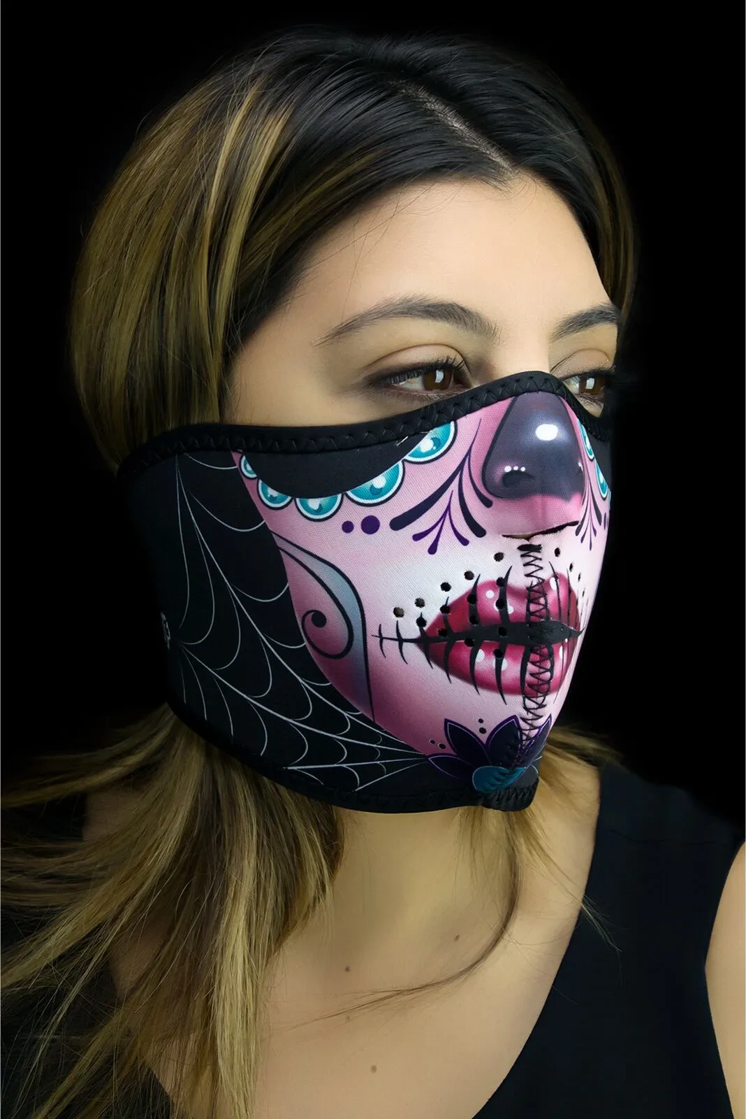 HALF MASK SUGAR SKULL