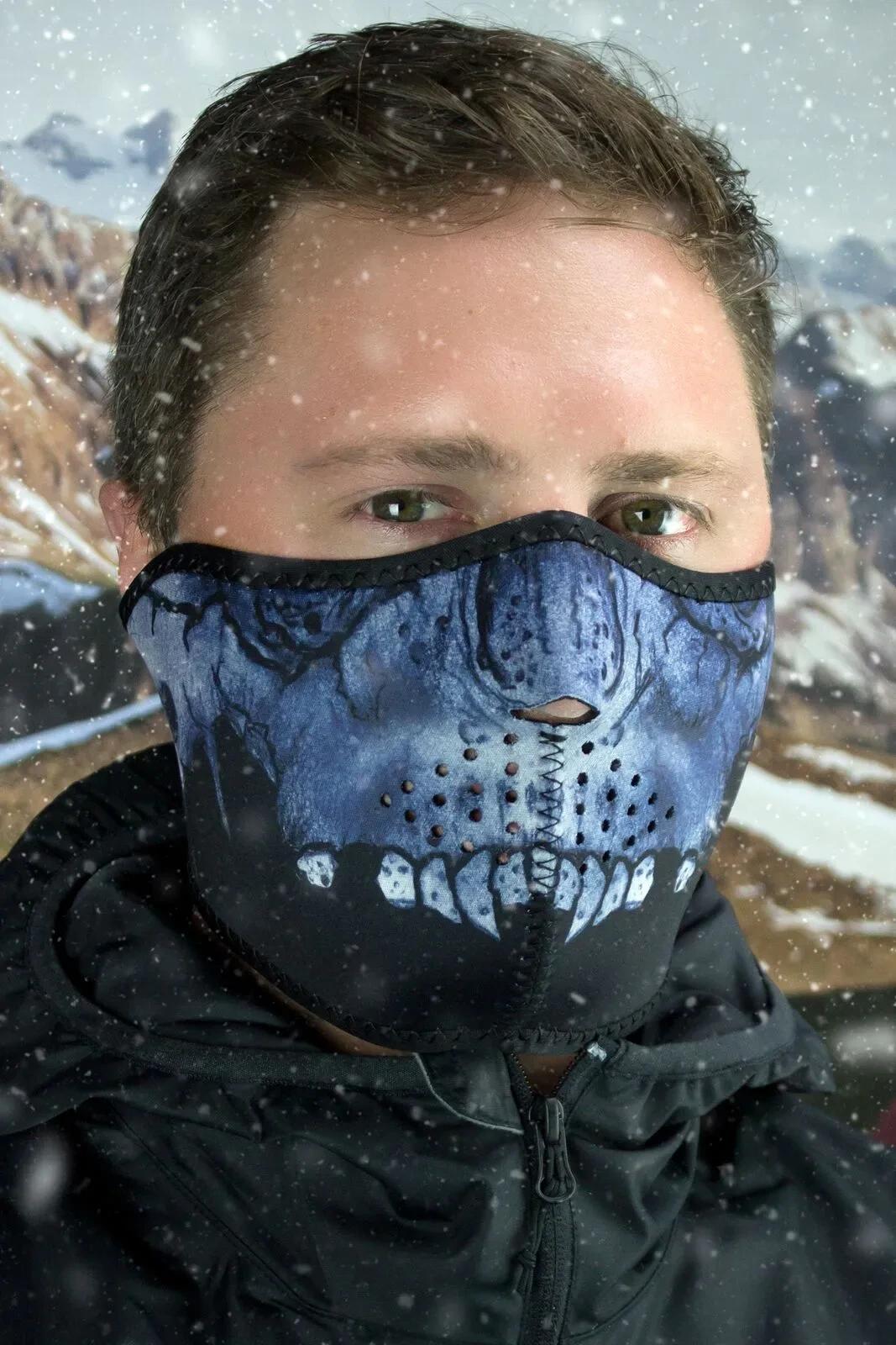 HALF MASK MIDNIGHT SKULL