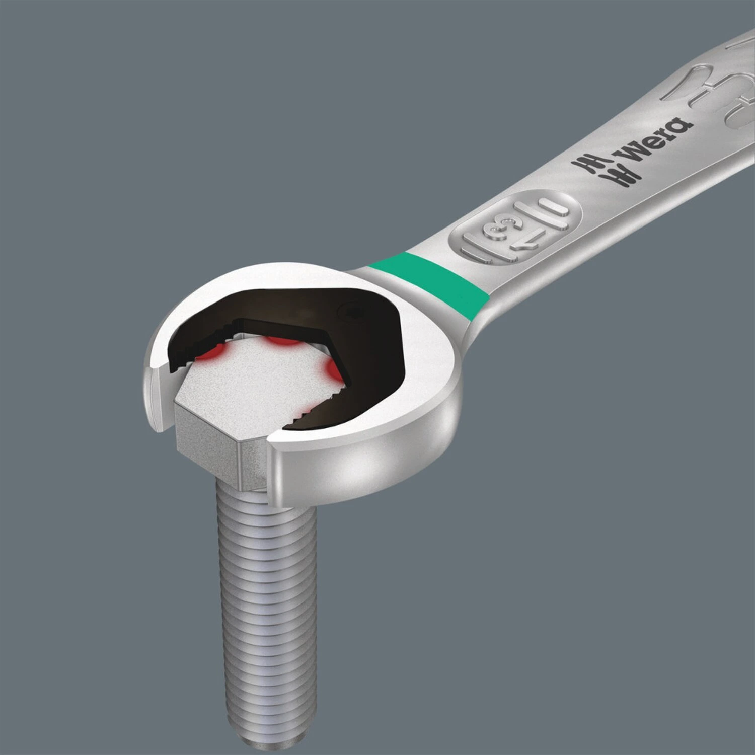 Wera wrench double open end 10/13 Joker, Red, 167 mm