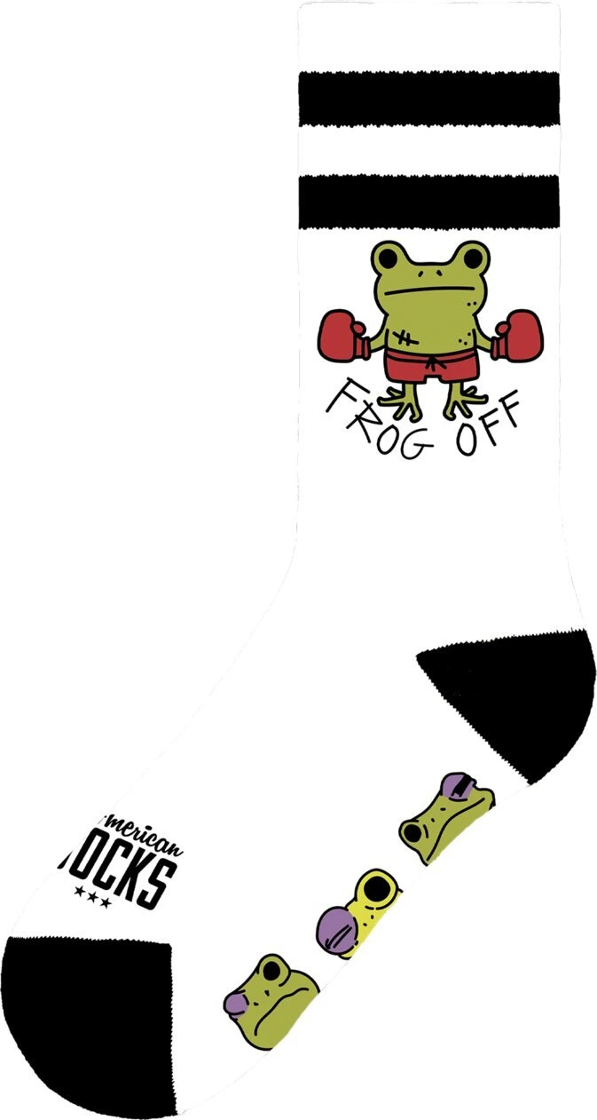 American Socks Frog Off Mid High socks, White, One size fits most