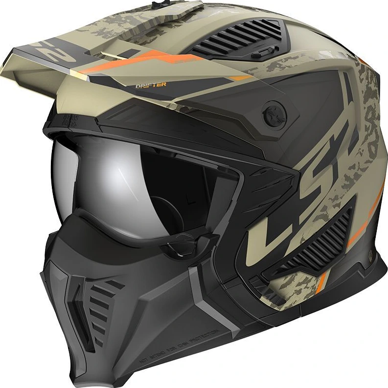 LS2 OF606 DRIFTER DEVOR helmet - M, Matt Sand