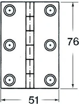 S.S blind hinge 76x51 mm rect