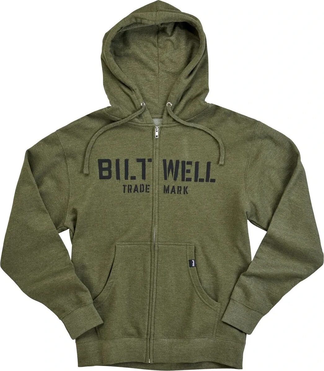 HOODIE STENCIL ZIP OLIVE SM