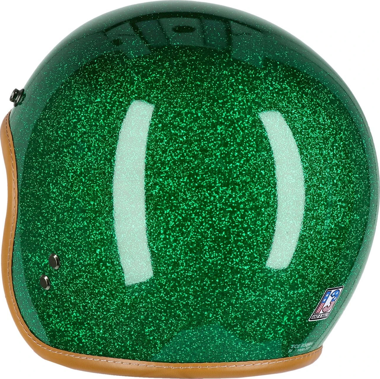 13 1/2 Skull bucket helmet Lucky clover, Green, M, Metal Flake