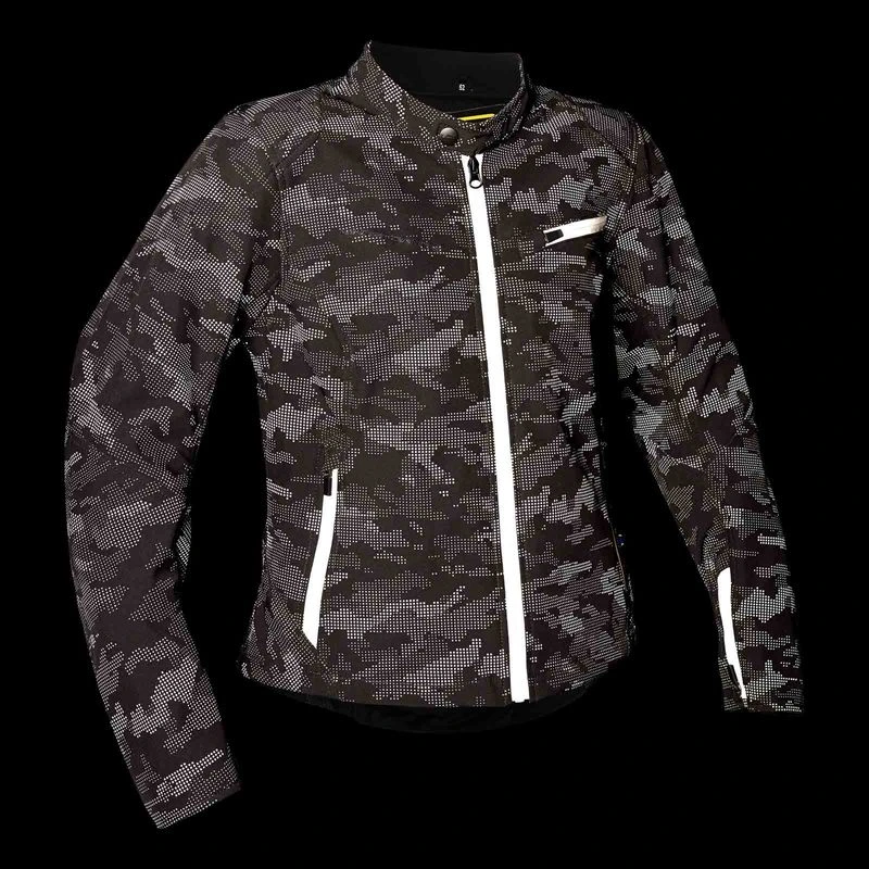 Lindstrands Textile jacket Fryken Woman Black/reflecting pattern, 34