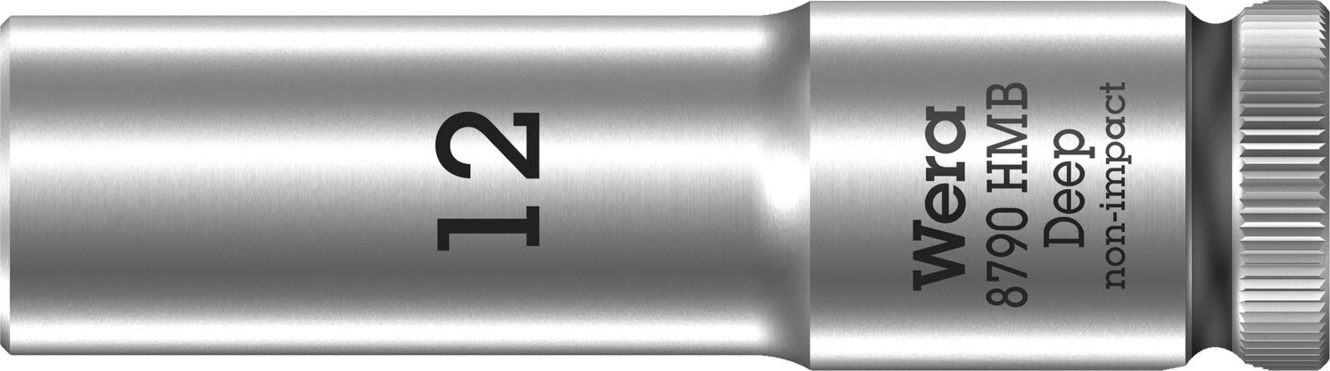Wera, deep socket size 12mm, Brushed