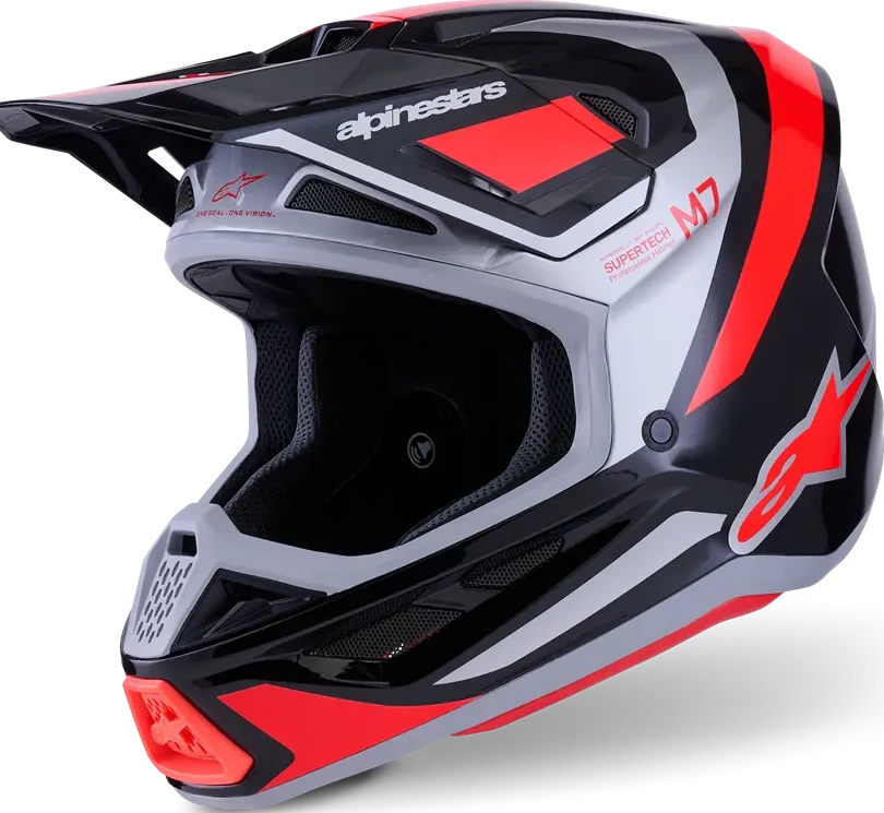HELMET SM7 RISE BLK/RD/SILV XS