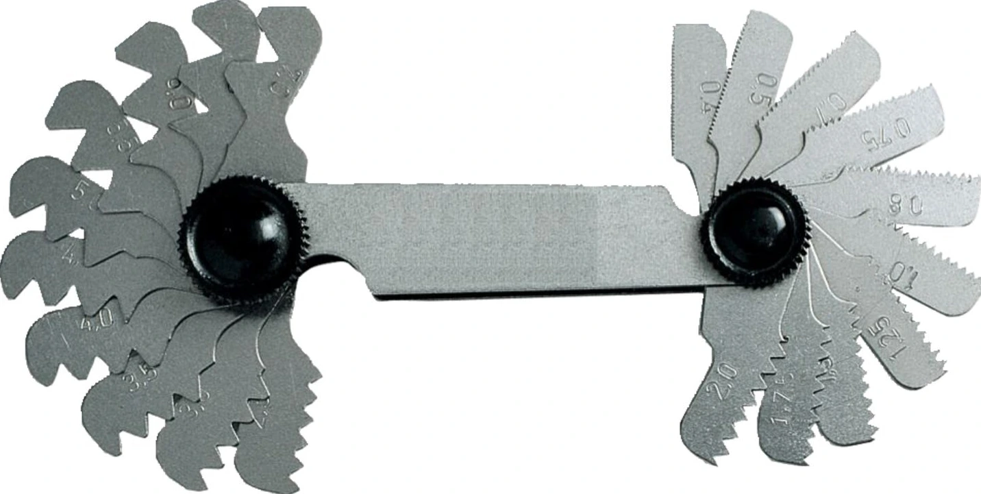 MIB, bolt thread pitch gauge. Whitworth threads 4-62