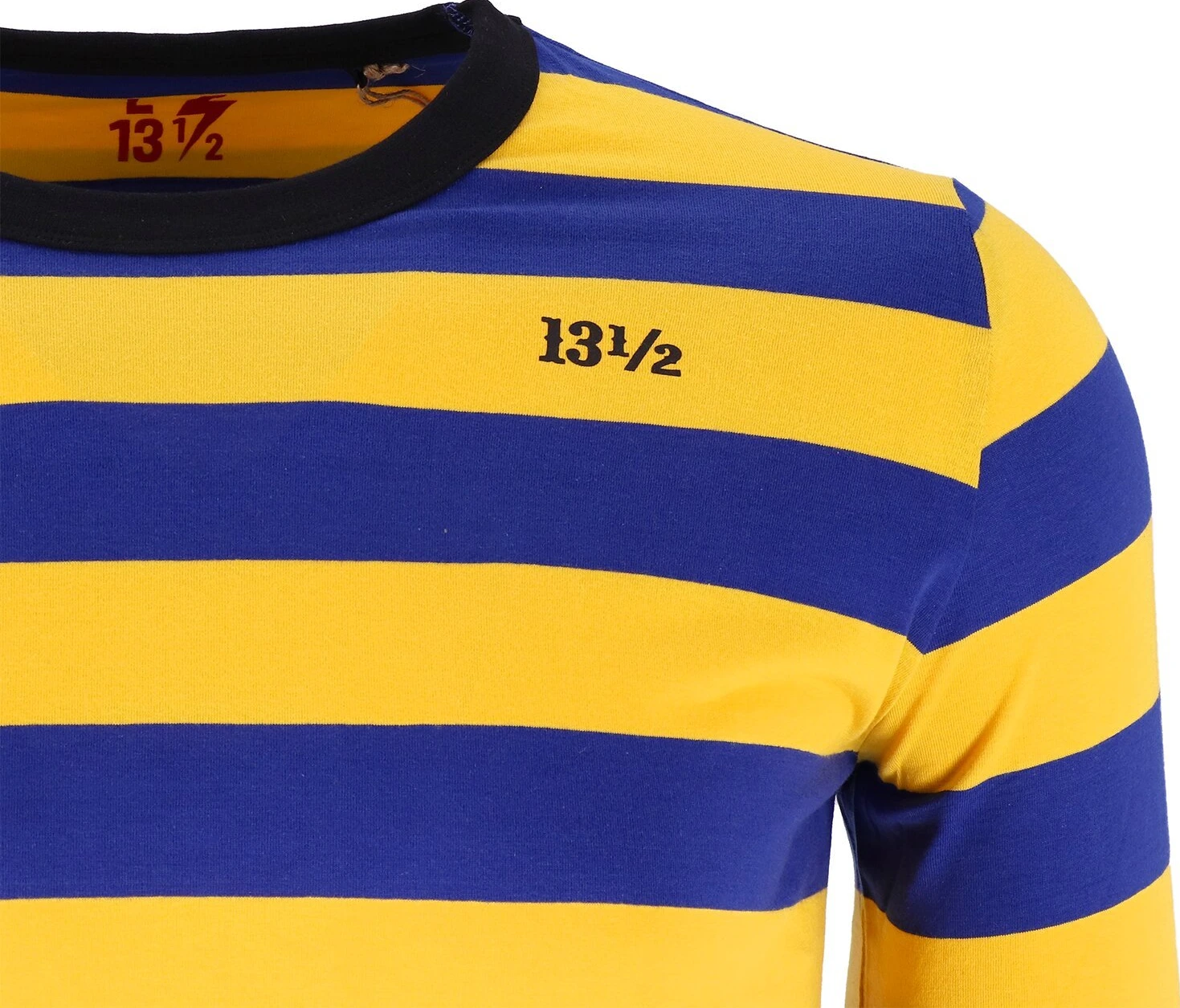 13 1/2 Behind Bars long sleeve, Yellow, blue, S