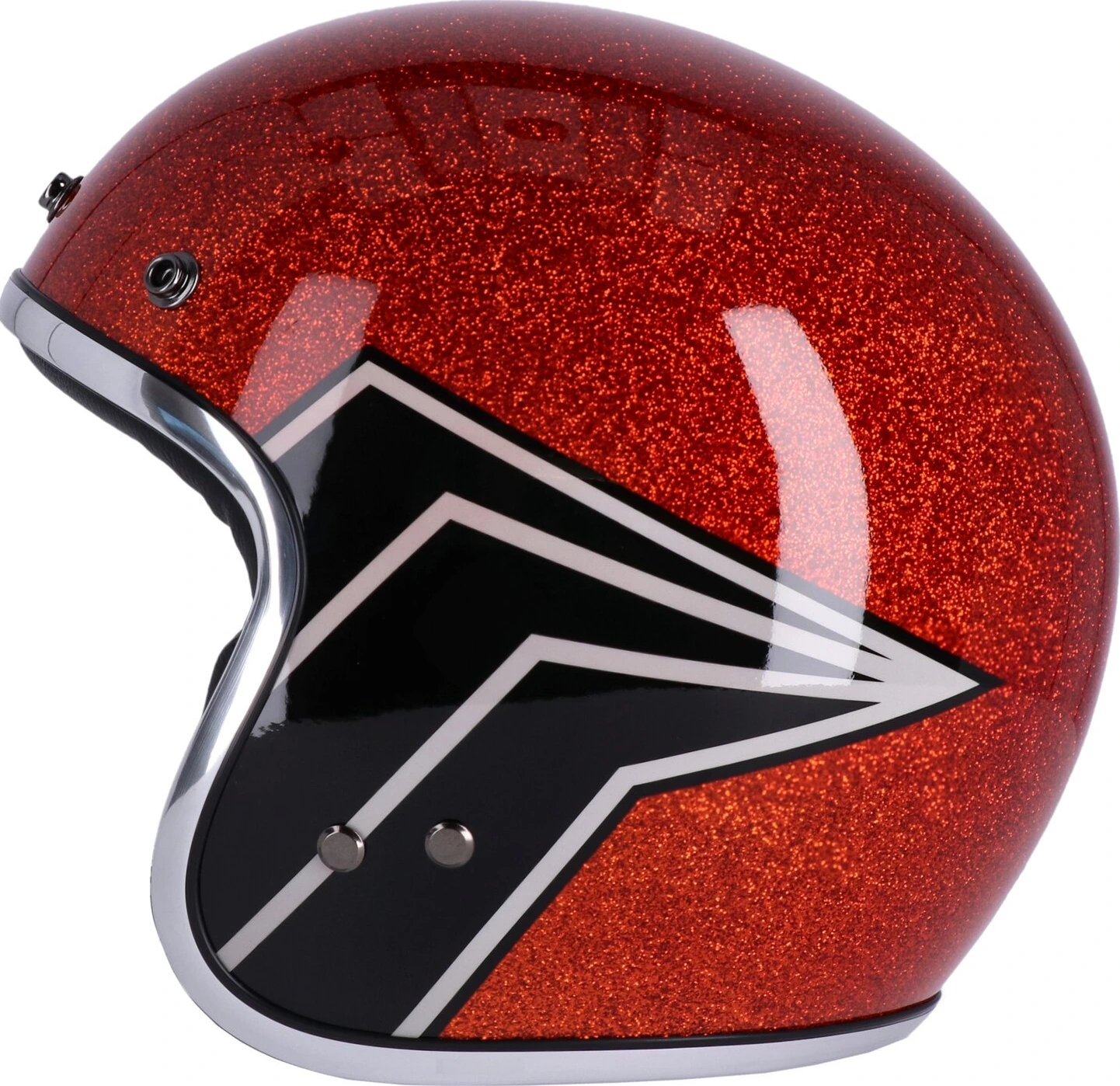 13 1/2 Skull bucket helmet flake, amber, S, Metal Flake