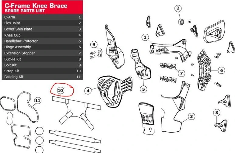 Leatt Strap kit all C-Frame pair, XXL