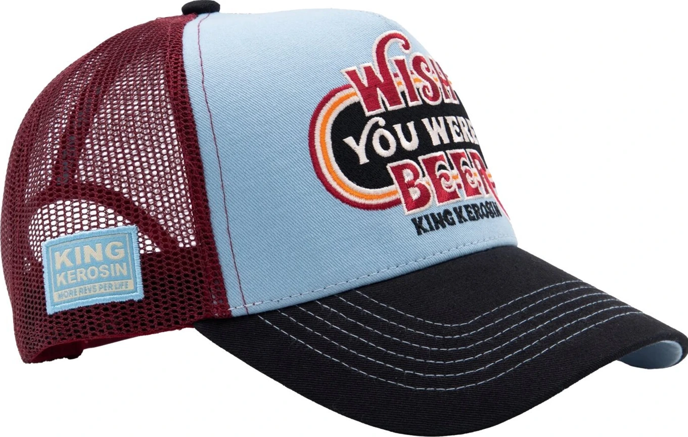 King Kerosin Wish You Were Beer trucker cap skyblue, black