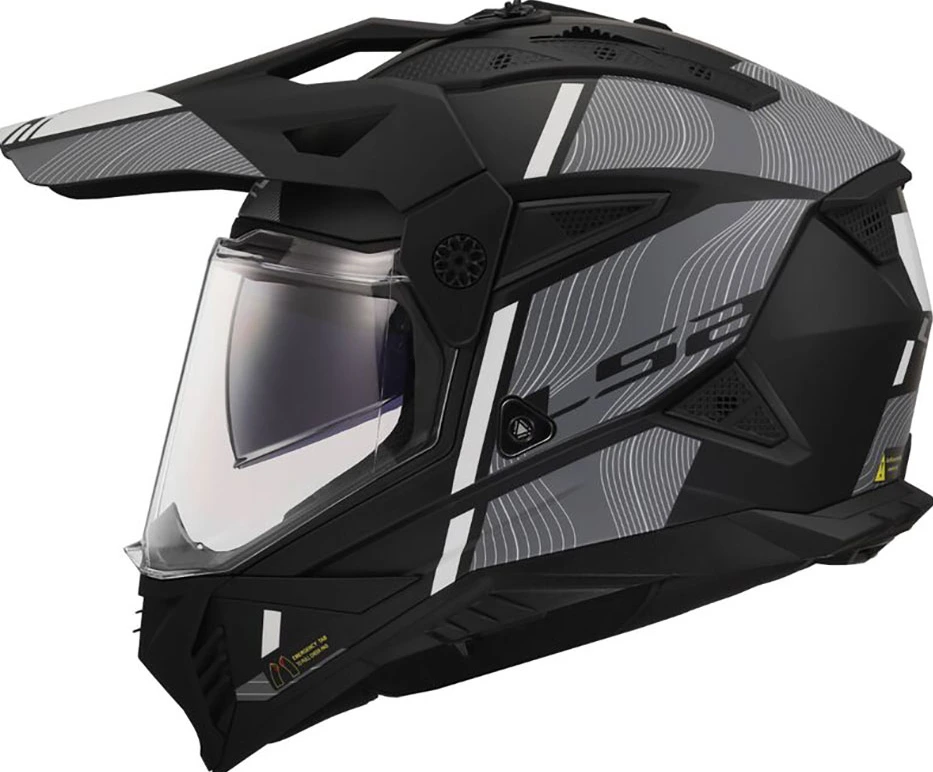 LS2 MX702 PIONEER II HILL helmet - Matt Black White, S