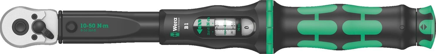 Wera 3/8" drive torque wrench 10-50 Nm with ratchet, 360 mm
